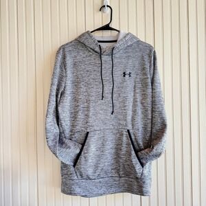 Under Armour Mens Grey Space Dye Heathered Loose Fit Hoodie Sweatshirt SMALL